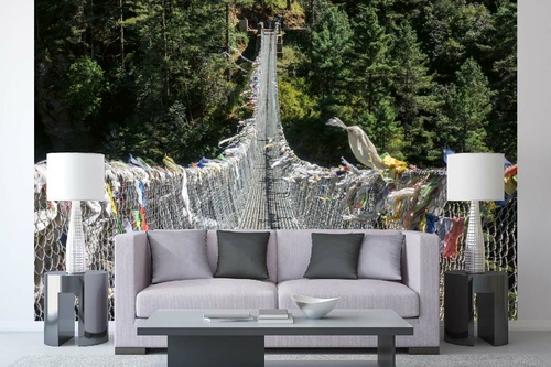 Vlies Fototapete - Hillary-Hängebrücke 375 x 250 cm